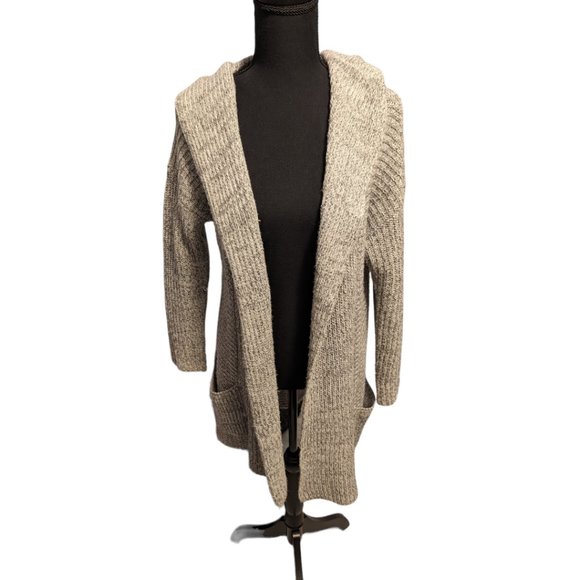 JJ Basics Grey Open Cardigan With Hood  Size: Small - Picture 1 of 8